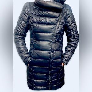 Saks Fifth Avenue By BLUE Lightweight Down Belted Asymmetric Zip Coat size S